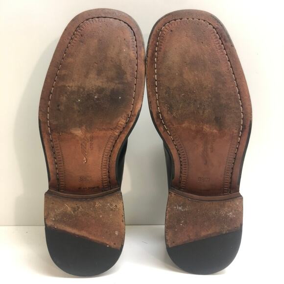 Mezlan Square Toe Bluchers Black Leather Derby Dress Shoes Made in Spain 8.5 - Picture 10 of 12